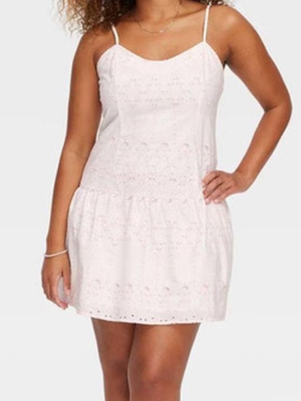Roller Rabbit by Target White & Pink Eyelet Spaghetti-Strap Sundress